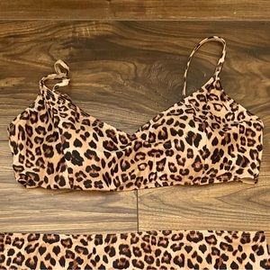 Summersalt The Wanderlust Bikini Top, leopard, size 10